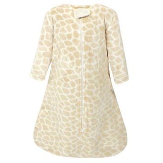 Hudson Baby Cozy Flannel Slumber Sack in Giraffe Print at Nordstrom