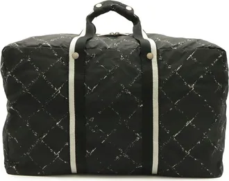 Chanel Black Red Color White Travel Line Boston Bag (Pre-Owned)