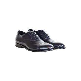 Doucal's Glad Leren Oxford Schoen - Heren - Nette schoenen - Zwart - 42 EU - Leer - Schoenen