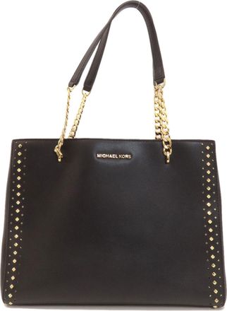 Michael Kors Black Leather Tote Bag (Pre-Owned)