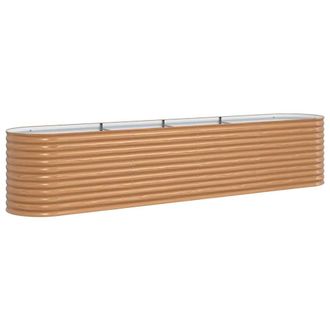 Berkfield Home Garden Raised Bed Wood effect Galvanized steel 400 x 80 x 81 cm