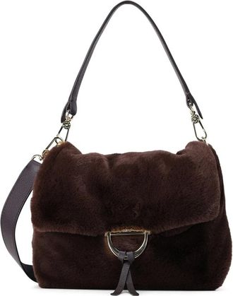 Abro Faux Fur Schoudertas - Dames - Schoudertassen - Bruin - ONE Size - Leer - Tassen