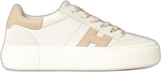 Hogan H705 Platform Sneakers - Dames - Sneakers - Beige - 40 EU - Leer - Schoenen