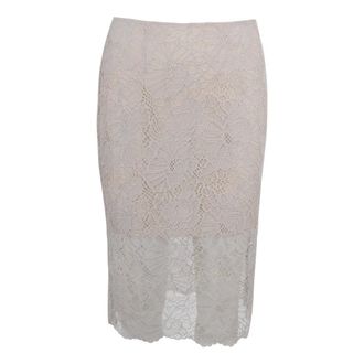 Rotate ROTATE Birger Christensen, Midi Skirts, female, Beige, Size: M Floral Lace Midi Skirt