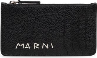 Marni Leren Kaarthouder - Heren - Portefeuilles - Zwart - ONE Size - Leer - Accessoires