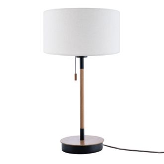 Paco Home L&aacute;mpara Mesa Mesilla Escritorio Altura 49 Cm Dise&ntilde;o Escandinavo Blanco (&oslash;28 Cm), Luminaria De Mesa Negro/madera - Paco Home