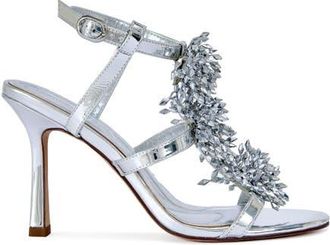 Azalea Wang Aliza Stiletto Sandal in Silver at Nordstrom, Size 8.5