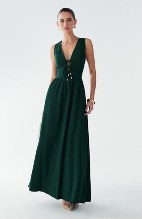 BWLDR Amber Maxi Dress in Emerald at Nordstrom, Size 4