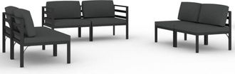 vidaXL Set Muebles De Jard&iacute;n 6 Pzas Y Cojines Aluminio Gris Antracita Vidaxl