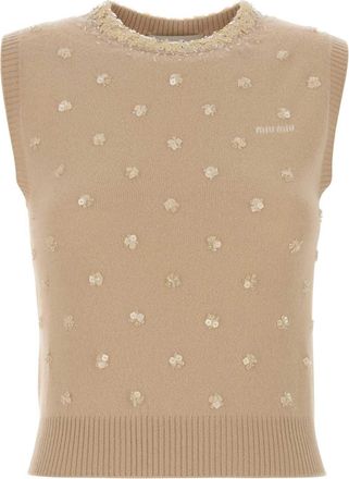 Miu Miu Sand Cashmere Vest