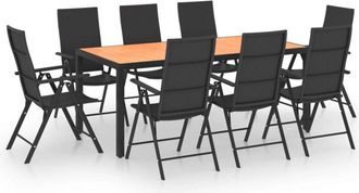 vidaXL Vidaxl - 9 Piece Garden Dining Set Black and Brown