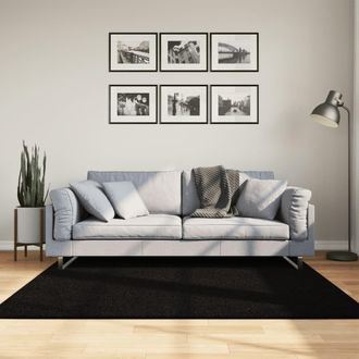 Berkfield Home Rug HUARTE Short Pile Soft & Washable Black 160x160 cm | Size: Medium