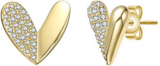 Genevive 14K Plated Cz Stud Earrings