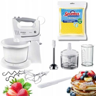 OEM Batidora Bosch Con Bol Mfq36490, Batidora Picadora De 450 W, Potente + Pa&ntilde;os Spontex