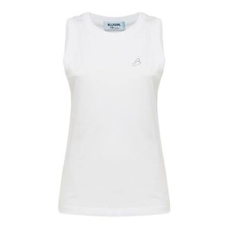 Blugirl Sleeveless Tops, female, White, Size: XS Jersey Tank Top