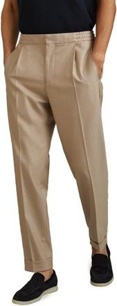 Reiss Brighton Pleated Relaxed Taper Pants in Soft Camel Brown at Nordstrom, Size 30