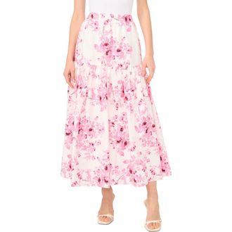 1.State Tiered Print Cotton Maxi Skirt in Orchid Smoke at Nordstrom Rack, Size X-Large