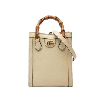 Gucci Pre-owned Diana Mini Bag - Dames - Pre-owned - Beige - Maat: ONE Size Leer