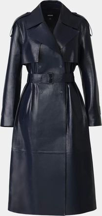 Mackage Carmela Belted Lambskin Leather Trench Coat