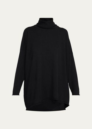 Eskandar Cashmere A-Line Scrunch Neck Sweater - Long Length