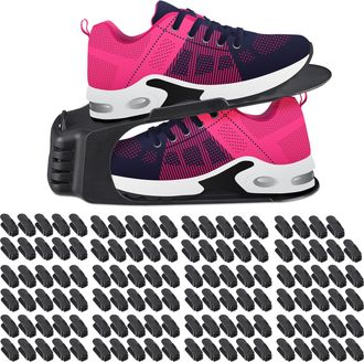 Relaxdays 120 Organizadores Zapatos, Hasta Talla 39/40, Polipropileno, 12 X 10 X 27 Cm, Negro
