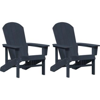 vidaXL Muebles De Lounge Para Jard&iacute;n 2 Pcs Azul Marino 74 X 82 X 90cm Vidaxl