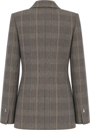 Patrizia Pepe Womens Double-Breasted Blazer Brown Check Main Fabric: Elastane Jacket