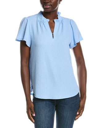 Jones New York Seabreeze Crinkle Flutter Top