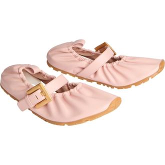 Balmain Anthem smooth leather ballet flats in Pink at Nordstrom, Size 37