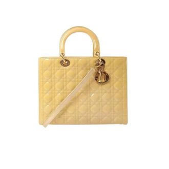 Dior Pre-owned Handbags, female, Yellow, Size: ONE SIZE Pre-owned Lady Dior Large
