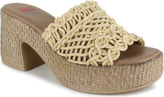 National Comfort Callela Platform Slide Sandal in Natural Fabric at Nordstrom, Size 10Us