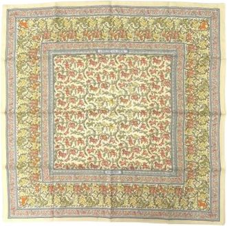 Herm&egrave;s Pre-owned Scarves, female, Yellow, Size: ONE SIZE Pre-owned Chasse En Inde Scarf
