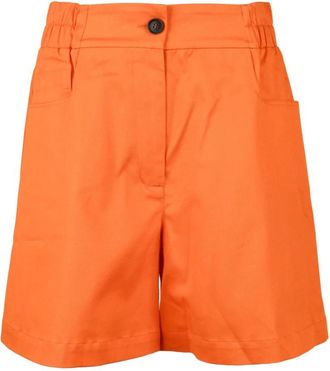 Semicouture Shorts - Dames - Korte Broeken - Oranje - XL - Katoen - Korte Broeken