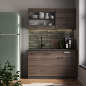 Vicco Cocina Vers&aacute;til R-line, Gris Noble/antracita, 140 Cm, Et Roble, Vicco