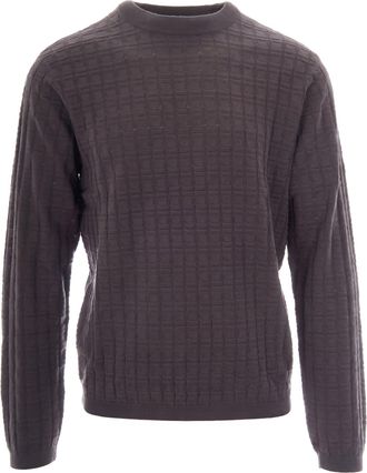 Emporio Armani Textured Wool-Blend Crewneck Sweater