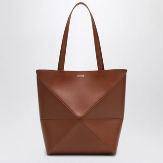 Loewe Medium Puzzle Fold tote bag in light brown leather