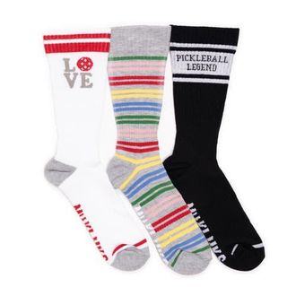 Muk Luks Cotton Rib Compression Crew Sock 3 Pair Pack in Rainbow at Nordstrom