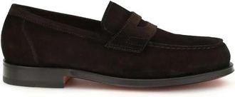 Santoni Slip-On Loafers - Heren - Loafers - Bruin - 43 EU - Leer - Schoenen