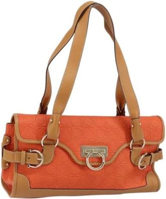 Ferragamo Pre-owned Handbags, female, Orange, Size: ONE SIZE Pre-owned Plastic Shoulder Bag