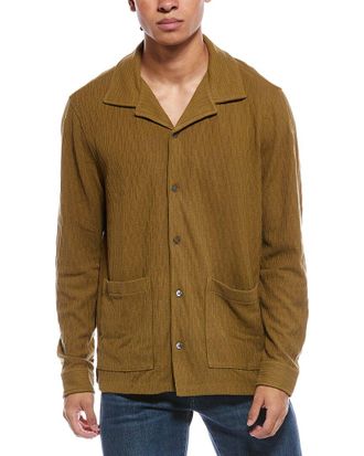 Todd Snyder Todd Snyder Green Multi Textured Knit Guayabera Shirt