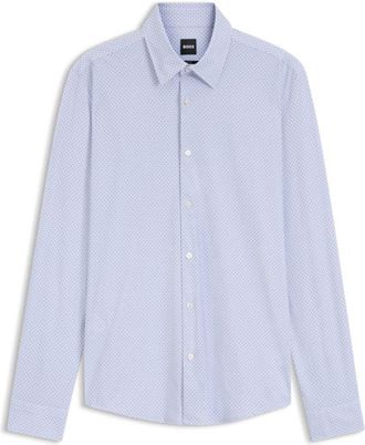 BOSS Printed slim-fit shirt in performance-stretch jersey