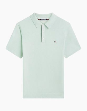 Tommy Hilfiger Mens Tommy Hilfiger Ess Cotton Knitted Polo MRE Minty Essence Heather - Green - Size: 44