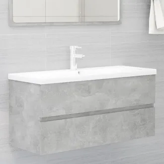 vidaXL Mueble Con Lavabo Madera De Ingenier&iacute;a Gris Hormig&oacute;n Vidaxl