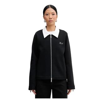 Karl Lagerfeld Hoodies & sweatvesten, Dames, Zwart, S, Katoen, Sweatshirt