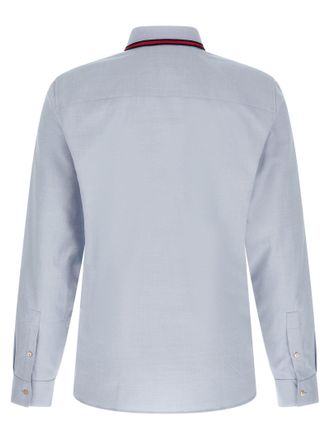 Gucci Web-Trim Collar Oxford Shirt - light blue