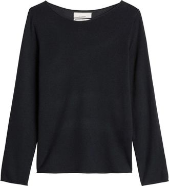 Marc O'Polo Slim Knit Pullover - Dames - Longsleeves - Blauw - L - Wol - Tops
