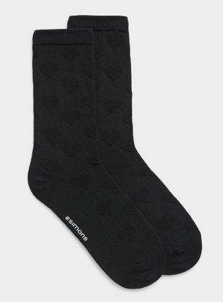 Simons Womens Embossed heart socks