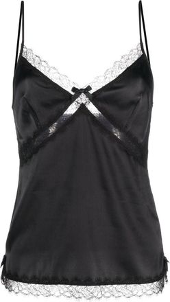 Agent Provocateur Gisele lace-trim tank top - women - Elastane/Silk/Polyamide - 10 - Black