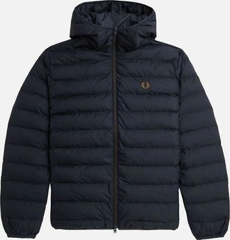 Fred Perry Mens Fred Perry Hooded Insulated Padded Jacket Navy - Black - Size: 42/Regular