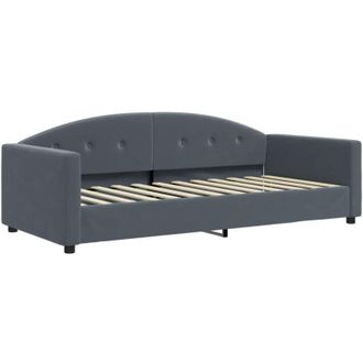 vidaXL Sof&aacute; Cama Sin Colch&oacute;n Terciopelo Gris Oscuro 90x200 Cm Vidaxl